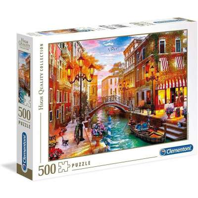 Clementoni Collection Puzzle-Sunset Over Venice-500 Pieces, Multi-Coloured