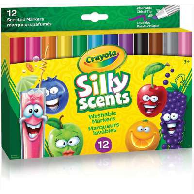 Crayola Silly Scents Wedge Tip Markers, 12 Count