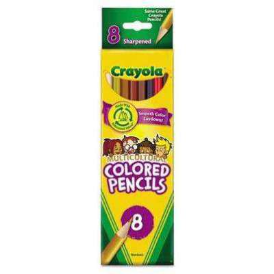 Multicultural Colored Woodcase Pencils, 3.3 mm, 8 Assorted Colors/Set