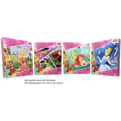 Disney Princess 4-Pack Puzzle Combo - 48 Pieces Each