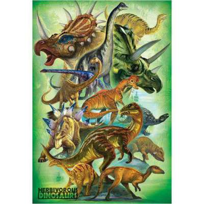 Eurographics Herbivorous Dinosaurs - 100pc Jigsaw Puzzle