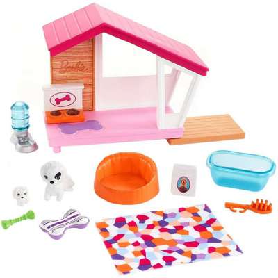 Barbie Indoor Furniture Playset Puppy Playhouse, Pet-Themed Accessories