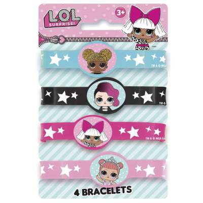 LOL Surprise! Stretchy Rubber Bracelets [4 Per Package]