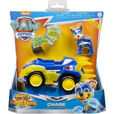 Paw Patrol Mighty Pups Super Paws - Chase's Deluxe Vehicle with Lights & Sounds