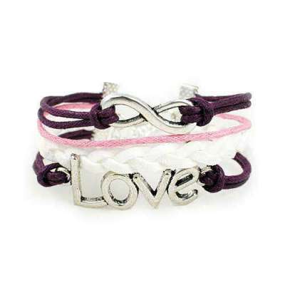 Infinity Love Bracelet [Purple  Pink and White]