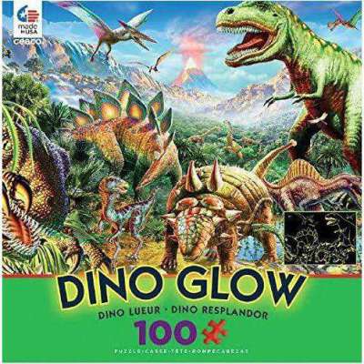 Ceaco Dino Glow in The Dark Dino Party Puzzle - 100 Piece