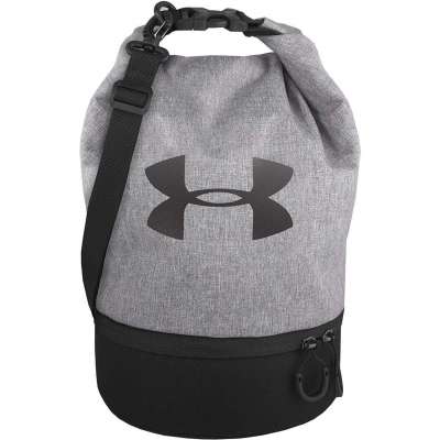 Under Armour Dual Compartment Lunch Bag, 8.5x7.5x12.6, Heather Gray with Black Logo