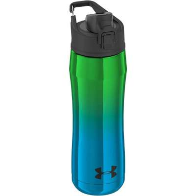 18 Ounce Vacuum Insulated Stainless Steel Water Hydration Blue Green Bottle