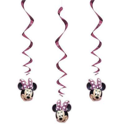 Disney Iconic Minnie Mouse Hanging Swirl Decorations [26 Inches - 3ct]