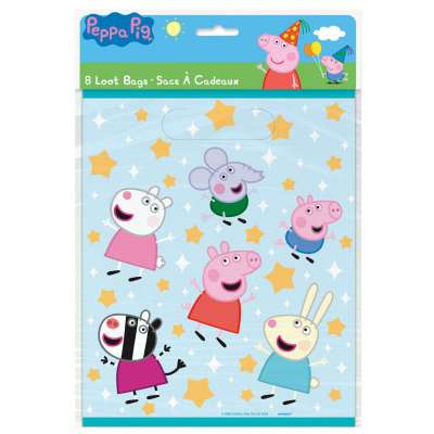 Peppa Pig Plastic Loot Bags 8ct