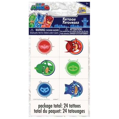 PJ Masks Birthday Party Tattoos 24ct