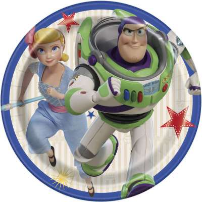 Disney Toy Story 4 Movie 7 Inch Round Dessert Plates (8 Per Package)