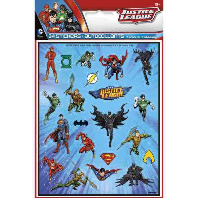 Justice League Sticker Sheets [4 per Pack]