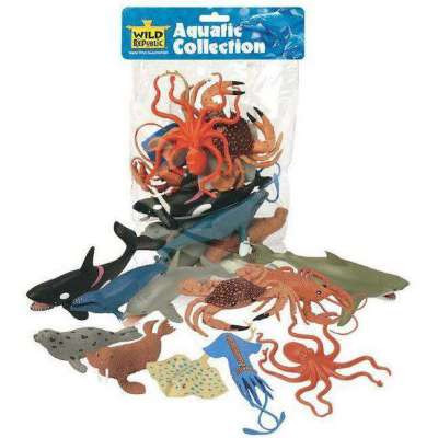 11 Piece Wild Republic Polybag Ocean Sea Animals Toys Set