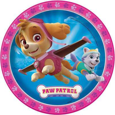 Paw Patrol Girl 9 Inch Plates [8 Per Pack]