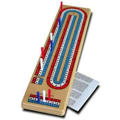 Bicycle Folding Cribbage Board 12 Inch - 3 Track with Pegs & Instructions