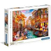 Clementoni Collection Puzzle-Sunset Over Venice-500 Pieces, Multi-Coloured