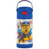 Thermos 12 Oz Stainless Steel Vacuum Insulated Kids Straw Bottle, Paw Patrol [Blue]